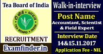 Tea Board of India Recruitment