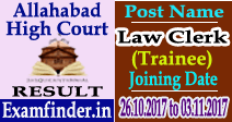 Allahabad High Court Law Clerk (Trainee) Result