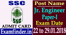 SSC Junior Engineer Admit Card