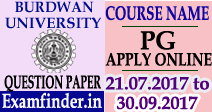 Burdwan University DDE PG Old Question Paper