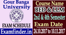 Gour Banga University Exam Schedule