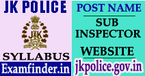 JK Police SI Syllabus