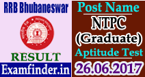 RRB Bhubaneswar NTPC Final Result