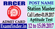 RRCER Eastern Railway Station Master Admit Card