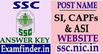 SSC SI in Delhi Police, CAPFs & ASI in CISF Exam Answer Key