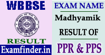 WBBSE Madhyamik Exam PPR / PPS Result