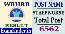 WBHRB Staff Nurse Result
