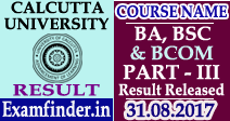 Calcutta University BA, BSC, BCOM Part-III Exam Result
