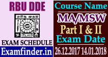 RBU DDE Exam Schedule