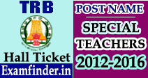 TRB Special Teachers Hall Ticket
