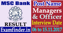 MSC Bank Managers & Officer Result
