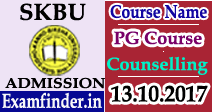 Sidho Kanho Birsha University PG Counselling Schedule