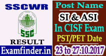 SSCWR SI & ASI Result