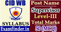 WB CID Supervisor Level-III Exam Syllabus