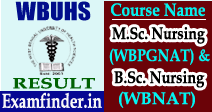 WB Health Sciences B.Sc, M.Sc Nursing Result