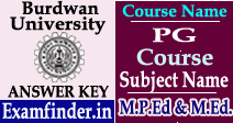 Burdwan University Answer Key
