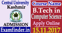 Central University Kashmir Admission
