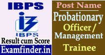 IBPS CWE PO/MT Result cum Score