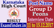 Karnataka High Court Group D Result
