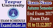 Tezpur University Exam Schedule