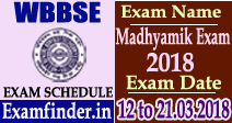 WBBSE Madhyamik Exam Schedule