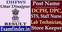 DHFWS Uttar Dinajpur Result