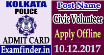 Kolkata Police Civic Volunteer Admit Card