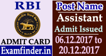 RBI Admit Card