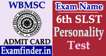 WBMSC 6th SLST Admit Card