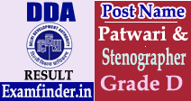 Delhi Development Authority Result