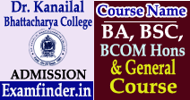 Dr. Kanailal Bhattacharya College Admission